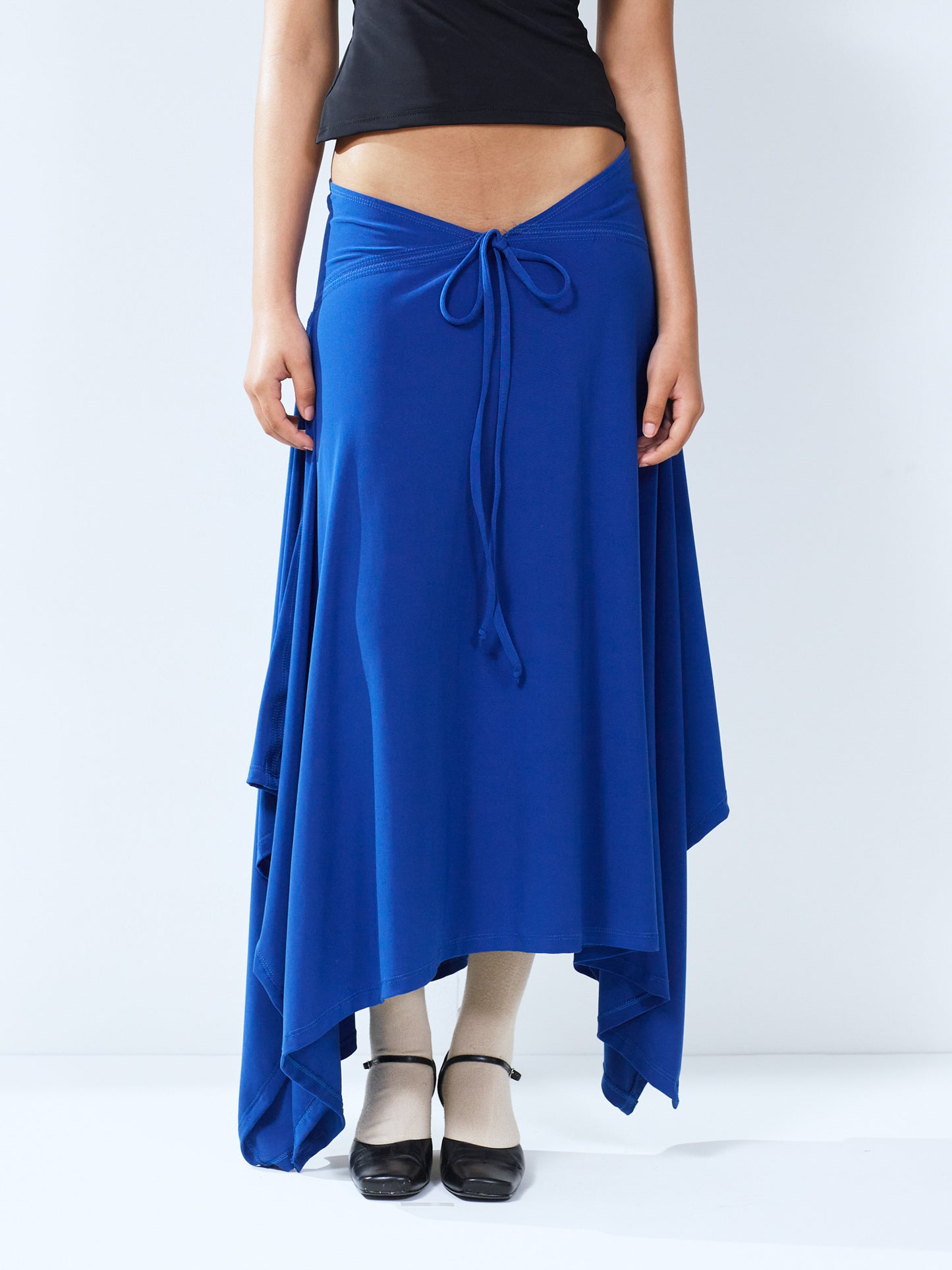 Handkerchief bowtie skirt - cobalt blue