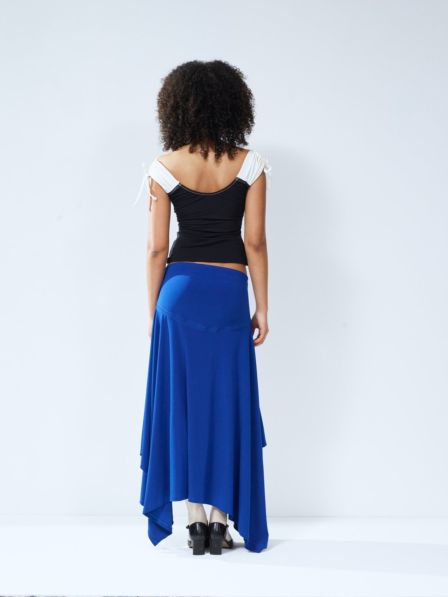 Handkerchief bowtie skirt - cobalt blue